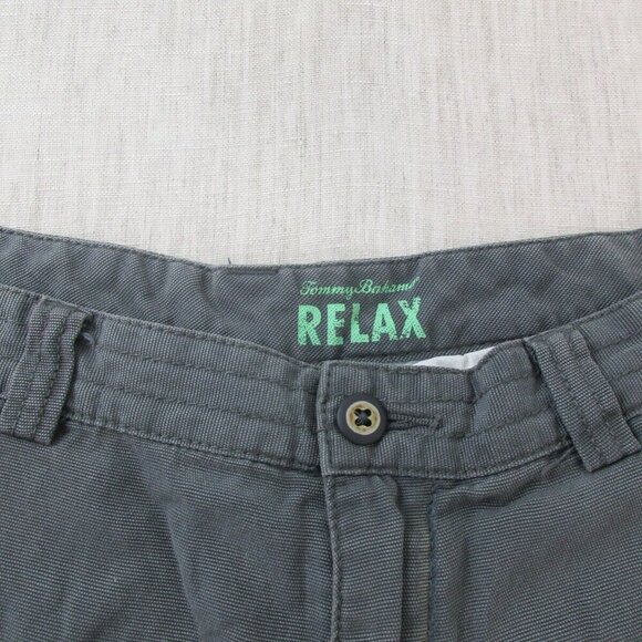 Tommy Bahama Cargo Shorts Mens Gray Canvas Tencel Blend Key Grip Relaxed Fit - Picture 4 of 8